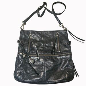 Slouchy Black Leather Crossbody Purse By The Sak Boho Style With Adjustable Stra